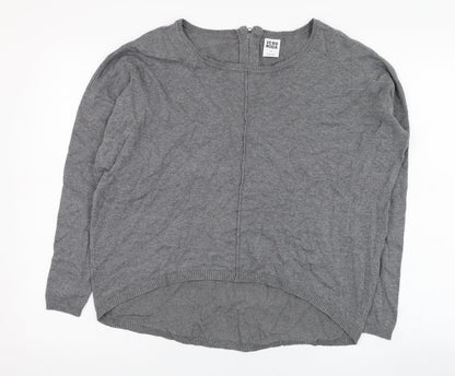 Vera Moda Womens Grey Round Neck  Cotton Pullover Jumper Size XS