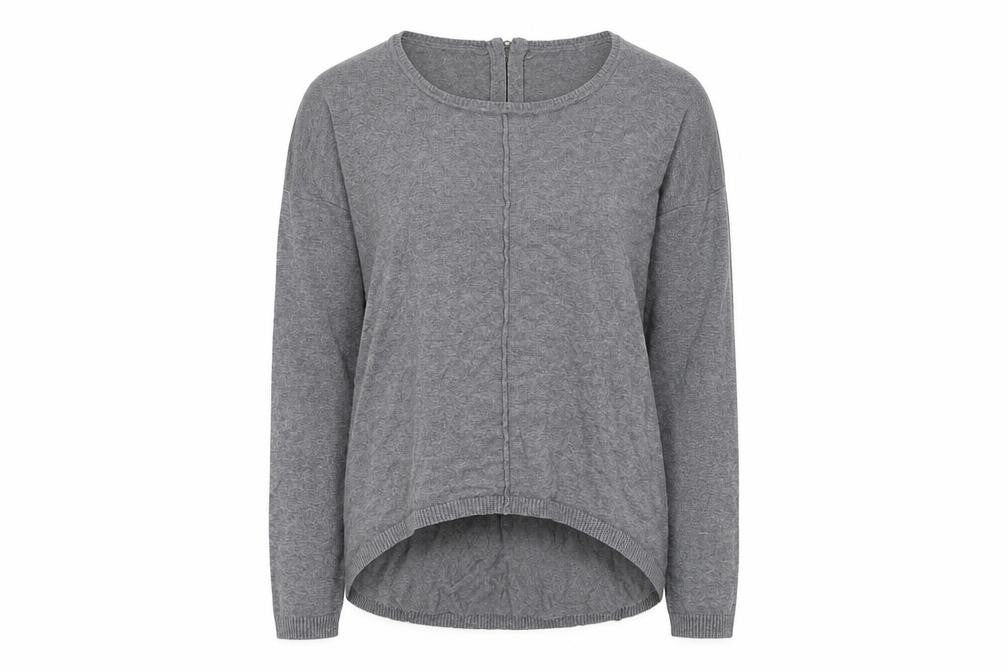 Vera Moda Womens Grey Round Neck  Cotton Pullover Jumper Size XS