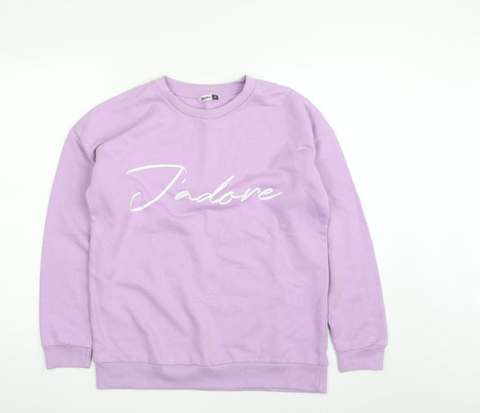 Pep&Co  Womens Purple  Cotton Pullover Sweatshirt Size 8  Pullover - J'Adore
