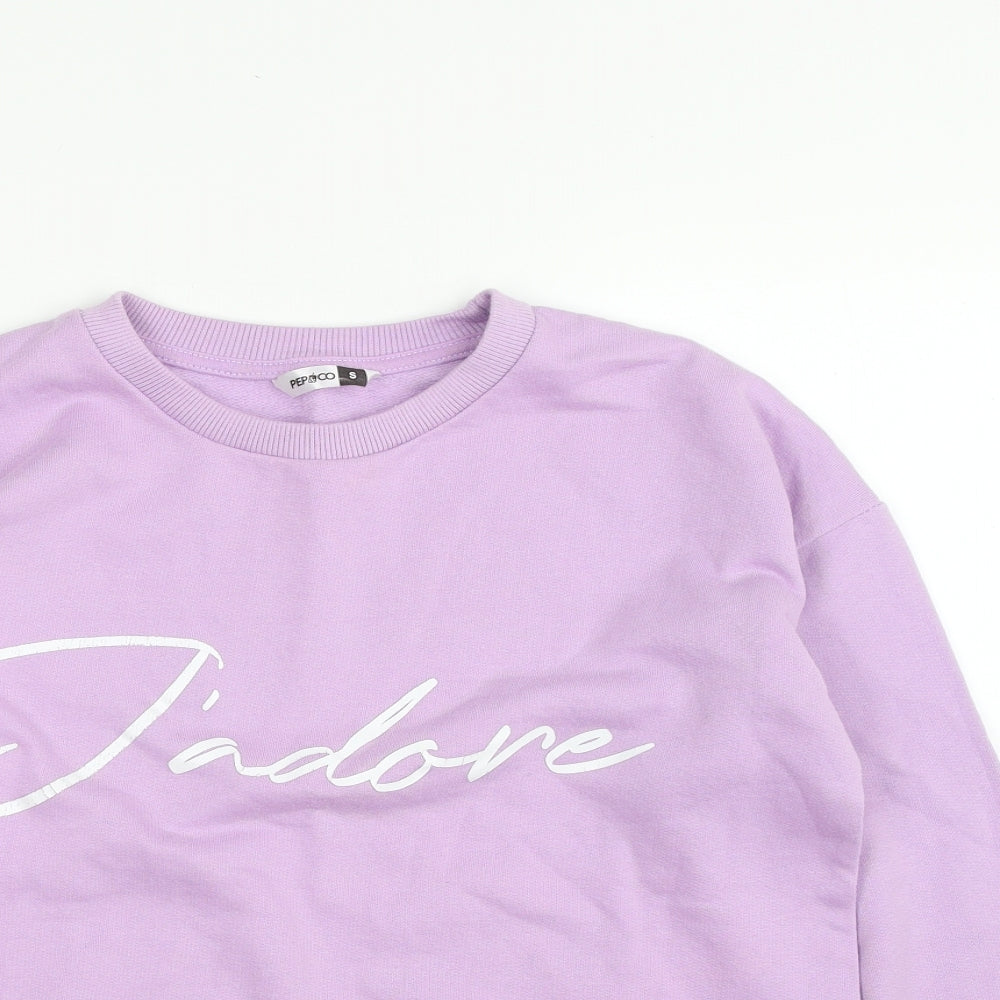Pep&Co  Womens Purple  Cotton Pullover Sweatshirt Size 8  Pullover - J'Adore