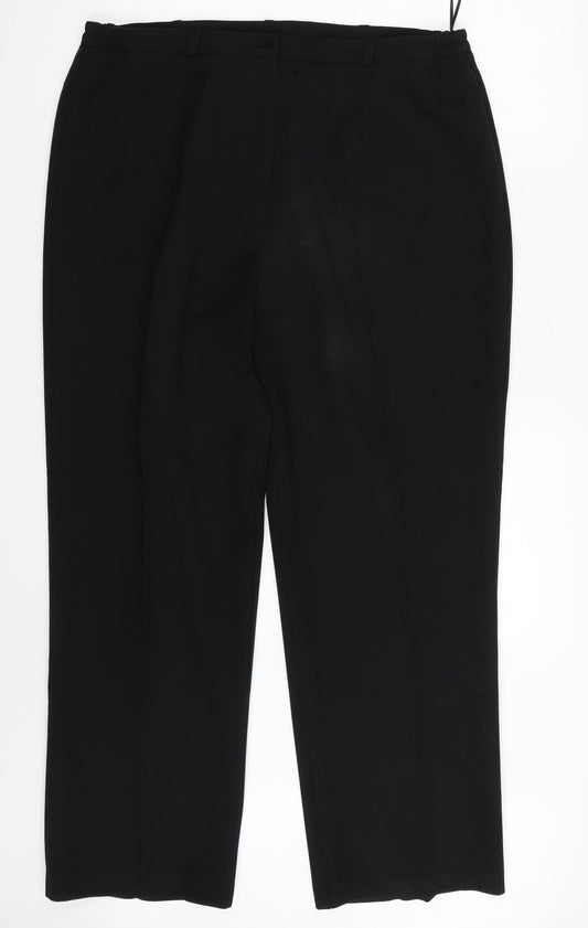 LIZZI Womens Black  Polyester Trousers  Size 18 L28 in Regular Zip