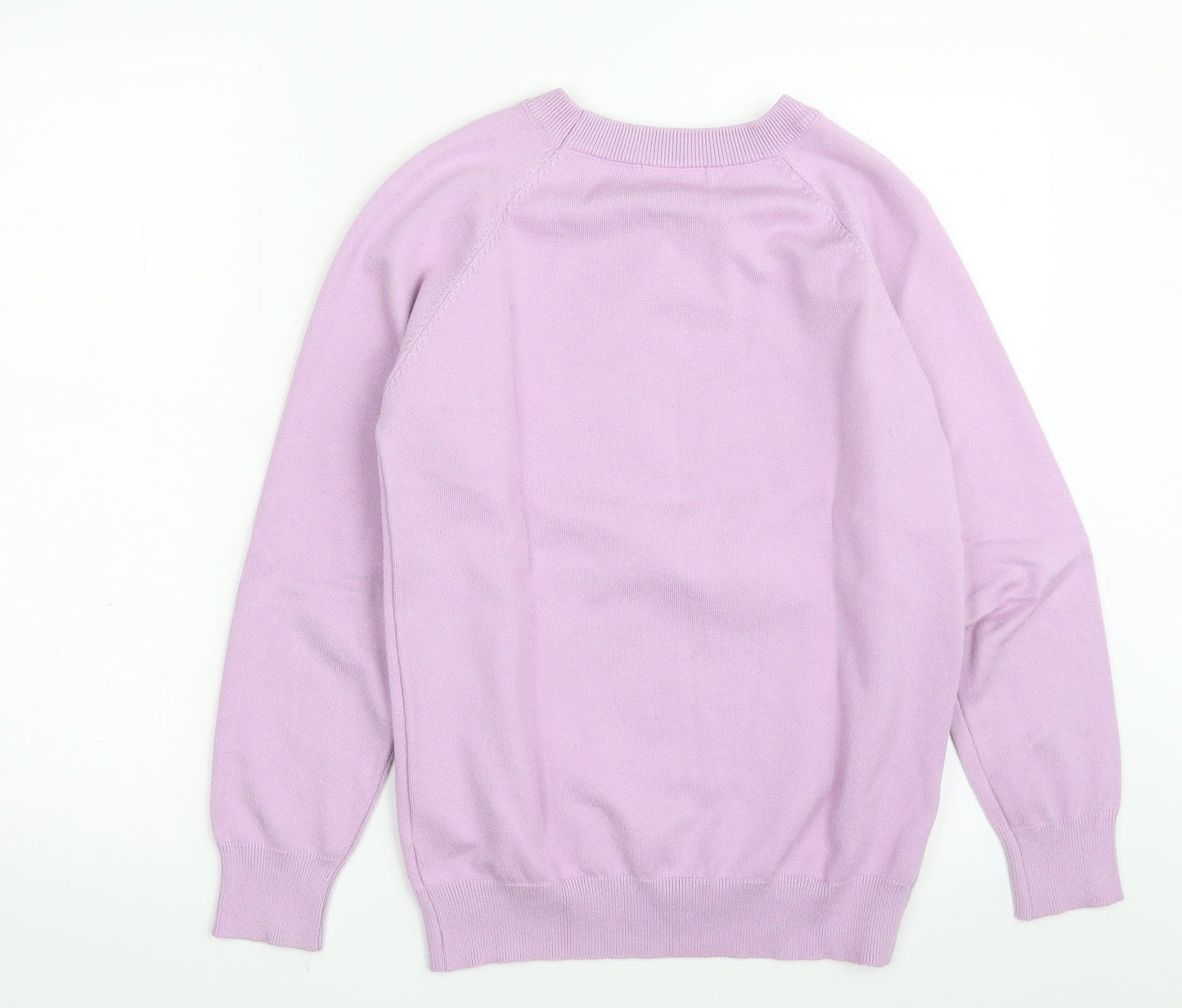 Apricot Womens Purple Crew Neck  Cotton Pullover Jumper Size S   - Love Heart