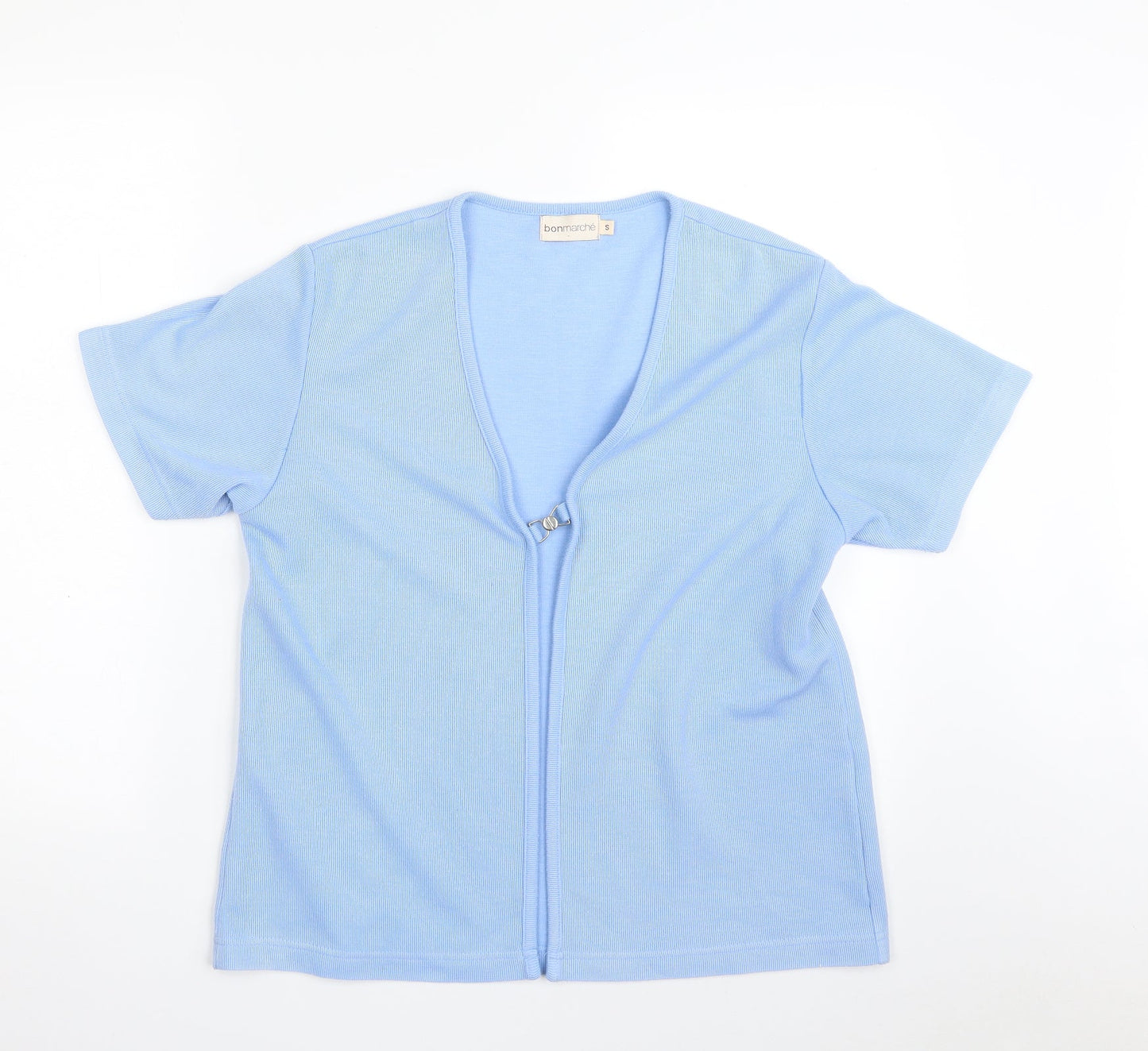 Bonmarché Womens Blue V-Neck  Polyester Cardigan Jumper Size S