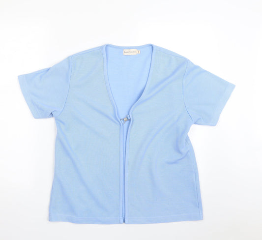 Bonmarché Womens Blue V-Neck  Polyester Cardigan Jumper Size S