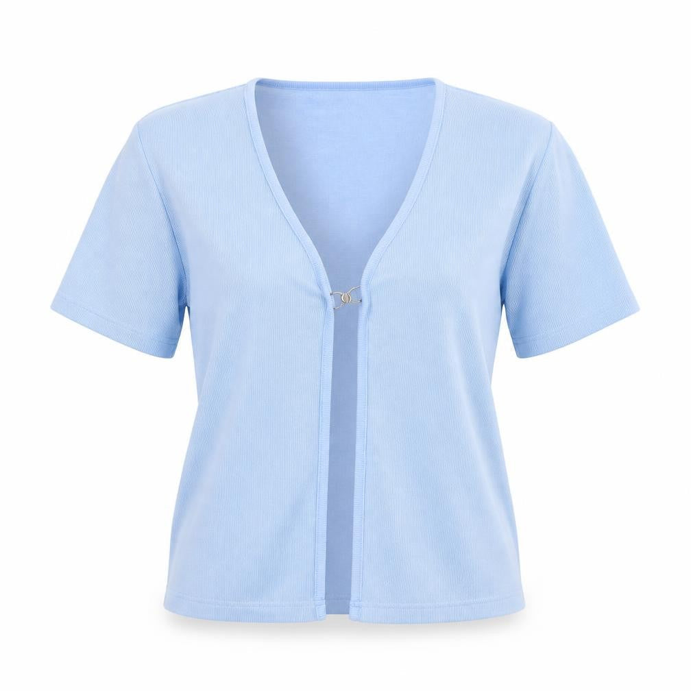 Bonmarché Womens Blue V-Neck Polyester Cardigan Jumper Size S