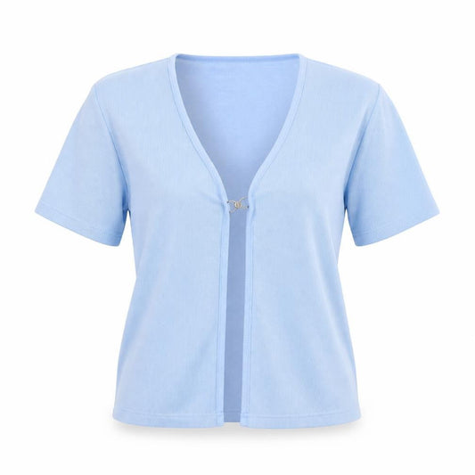 Bonmarché Womens Blue V-Neck Polyester Cardigan Jumper Size S