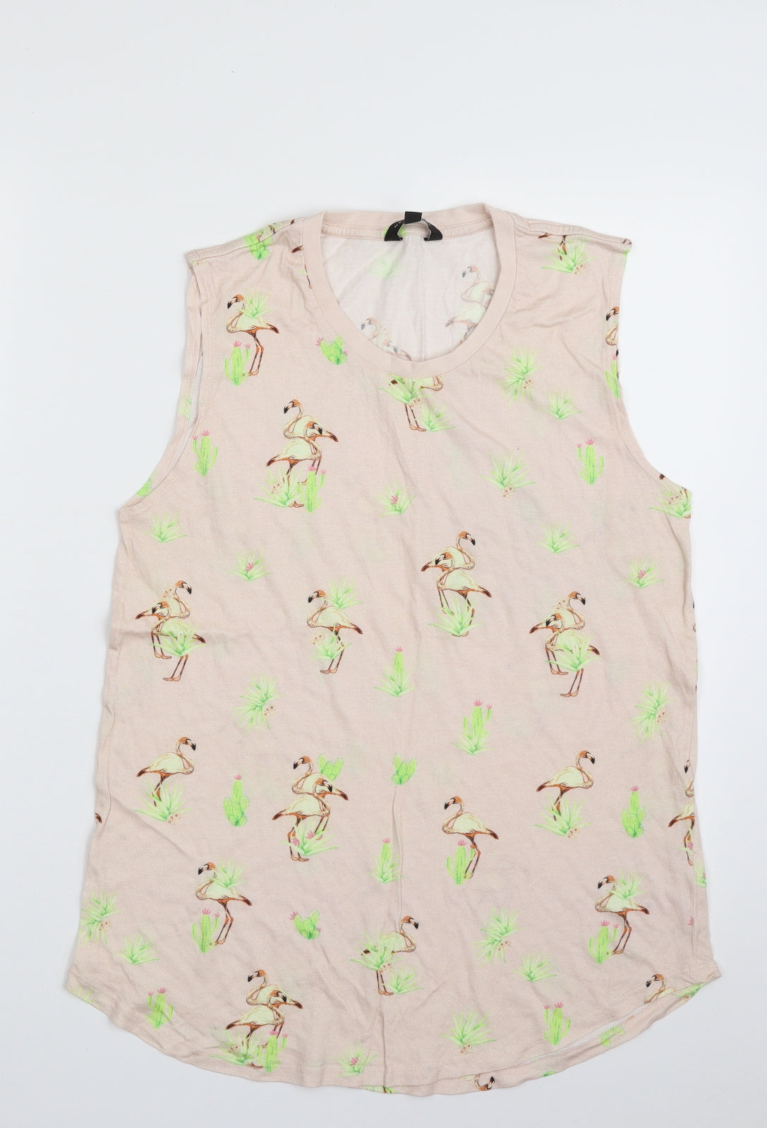 New Look Womens Pink  Viscose Basic T-Shirt Size 12 Scoop Neck - Flamingo