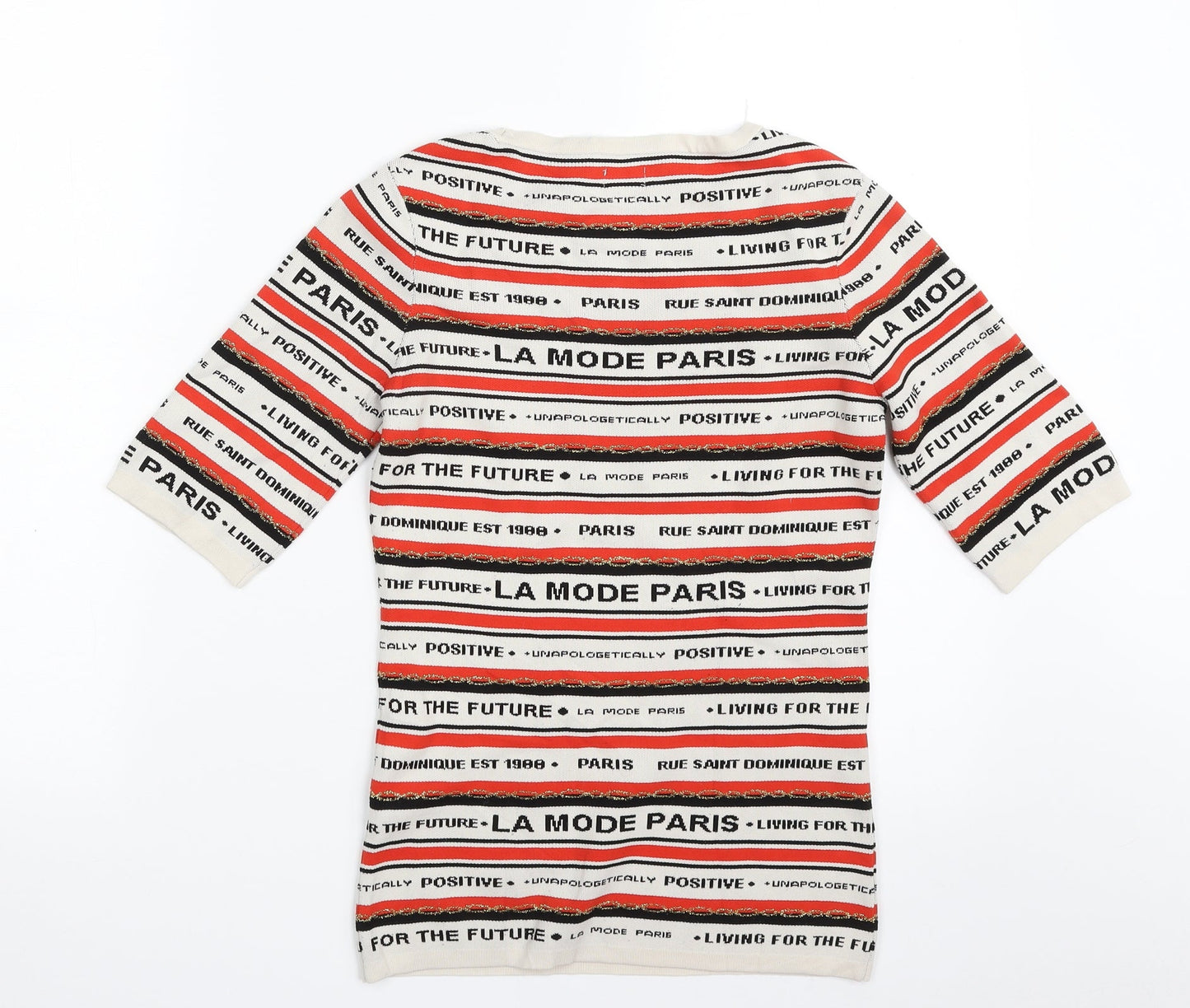 River Island Womens Multicoloured Crew Neck Striped Polyamide Pullover Jumper Size 8   - LA MODE PARIS