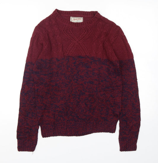 alcott Mens Multicoloured Round Neck  Acrylic Pullover Jumper Size S