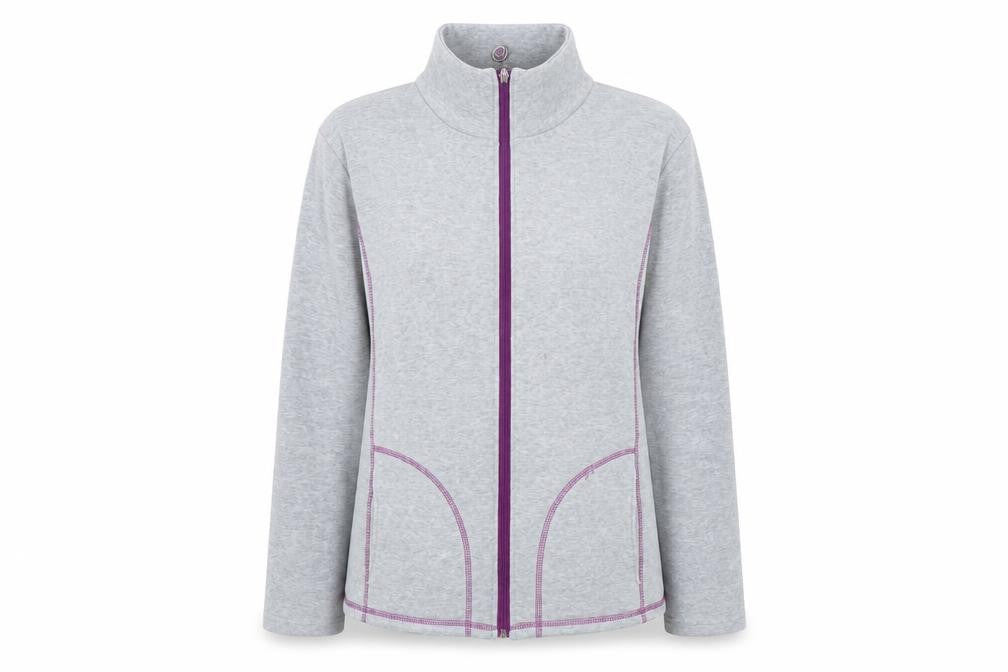 Anne De Lancay Womens Blue  Polyester Full Zip Sweatshirt Size L
