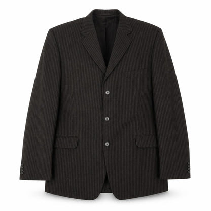 Hector Powe Mens Brown Striped Polyester Jacket Suit Jacket