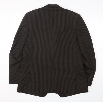 Hector Powe Mens Brown Striped Polyester Jacket Suit Jacket