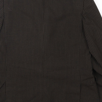 Hector Powe Mens Brown Striped Polyester Jacket Suit Jacket