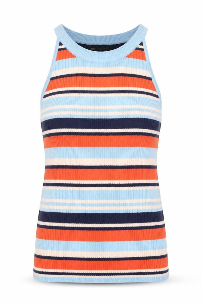 Atmosphere Womens Multicoloured Round Neck Striped Viscose Vest Jumper Size 10
