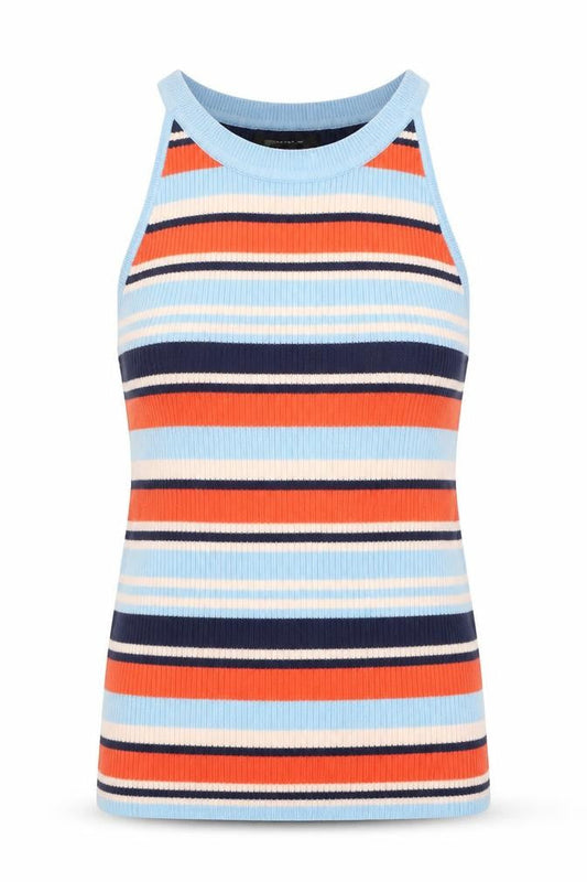 Atmosphere Womens Multicoloured Round Neck Striped Viscose Vest Jumper Size 10