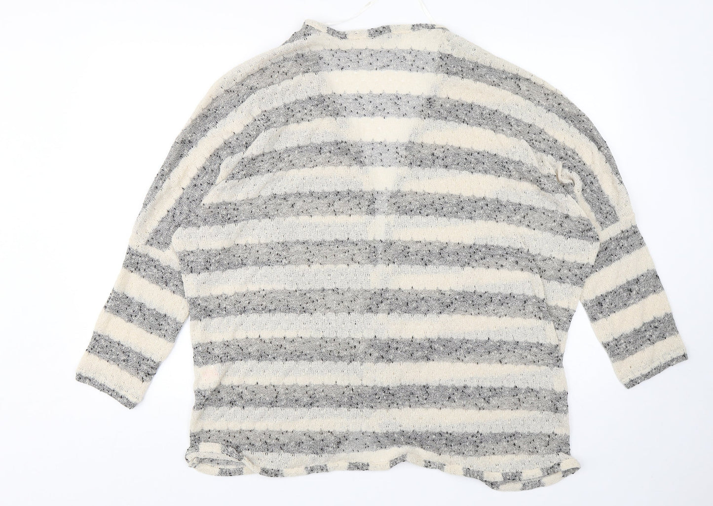 Atmosphere Womens Multicoloured V-Neck Striped Polyester Cardigan Jumper Size L