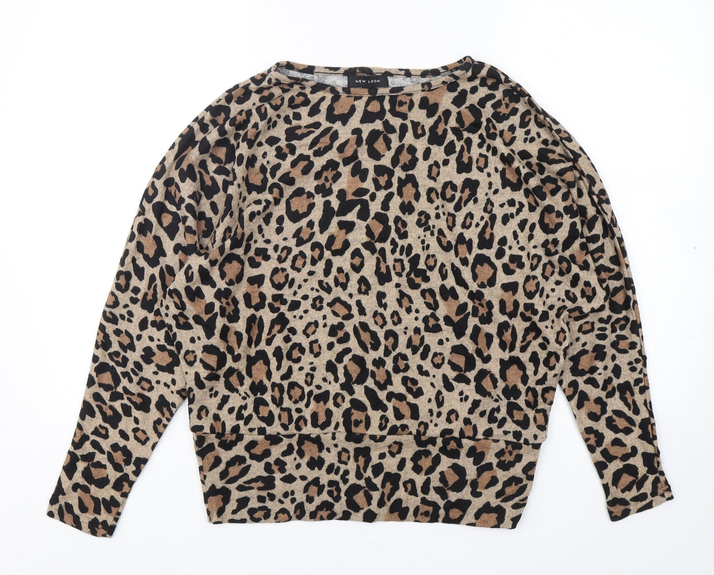 New Look Womens Multicoloured Round Neck Animal Print Polyester Pullover Jumper Size S