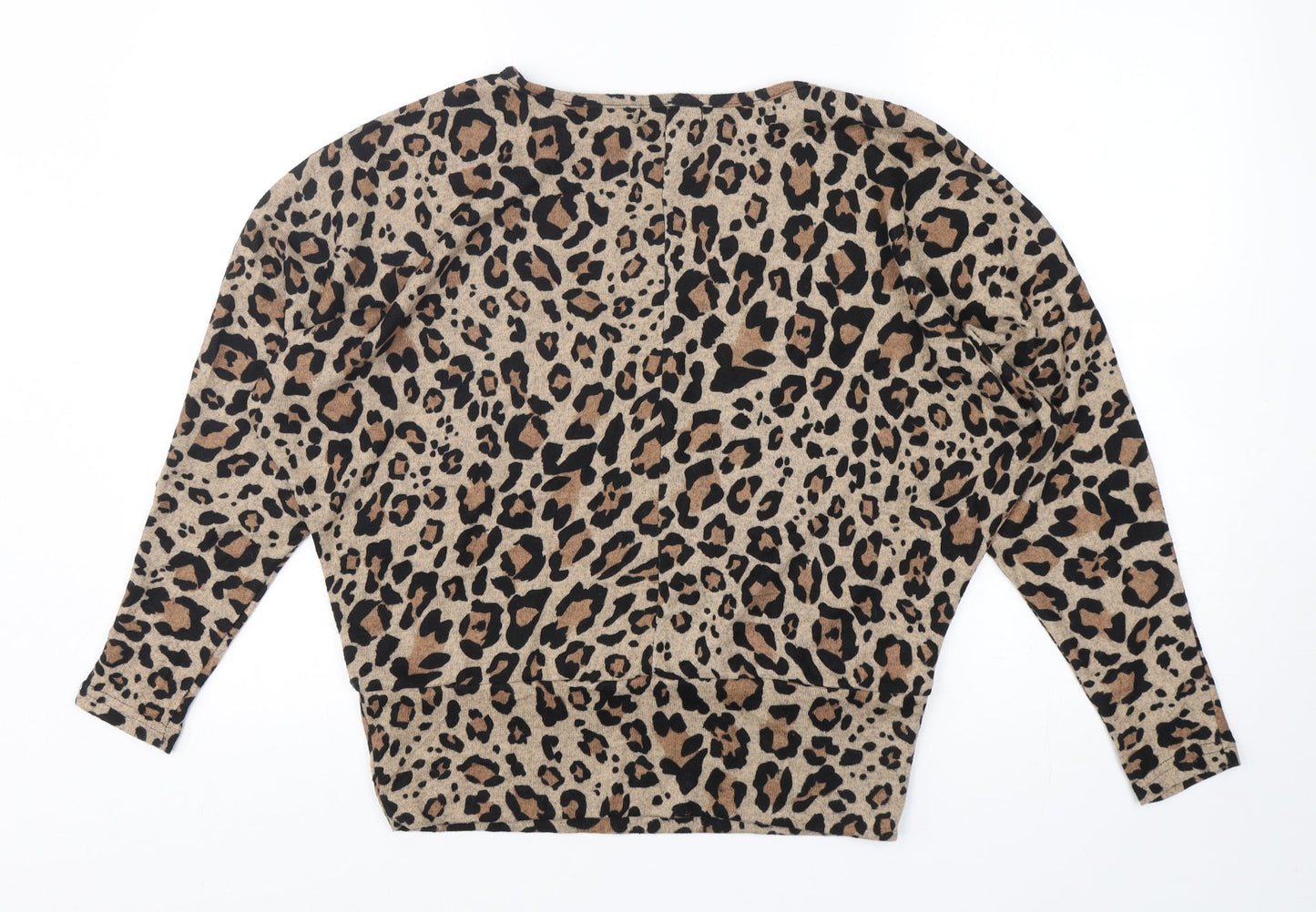New Look Womens Multicoloured Round Neck Animal Print Polyester Pullover Jumper Size S