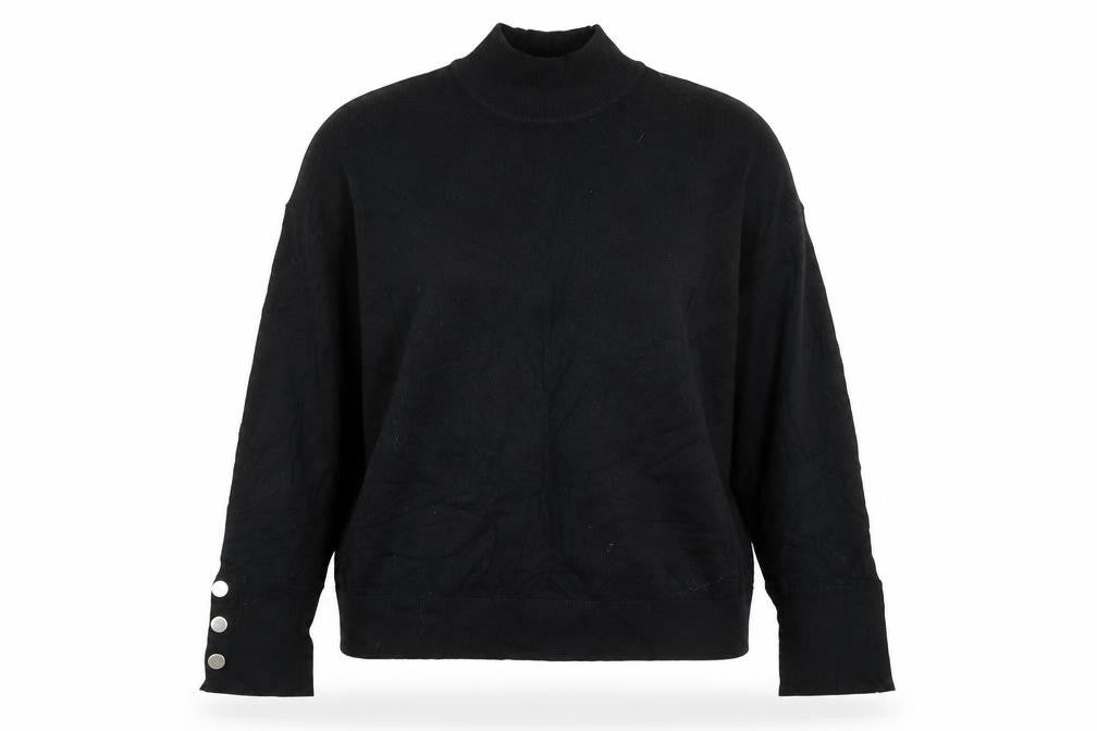George Womens Black Mock Neck  Viscose Pullover Jumper Size 14