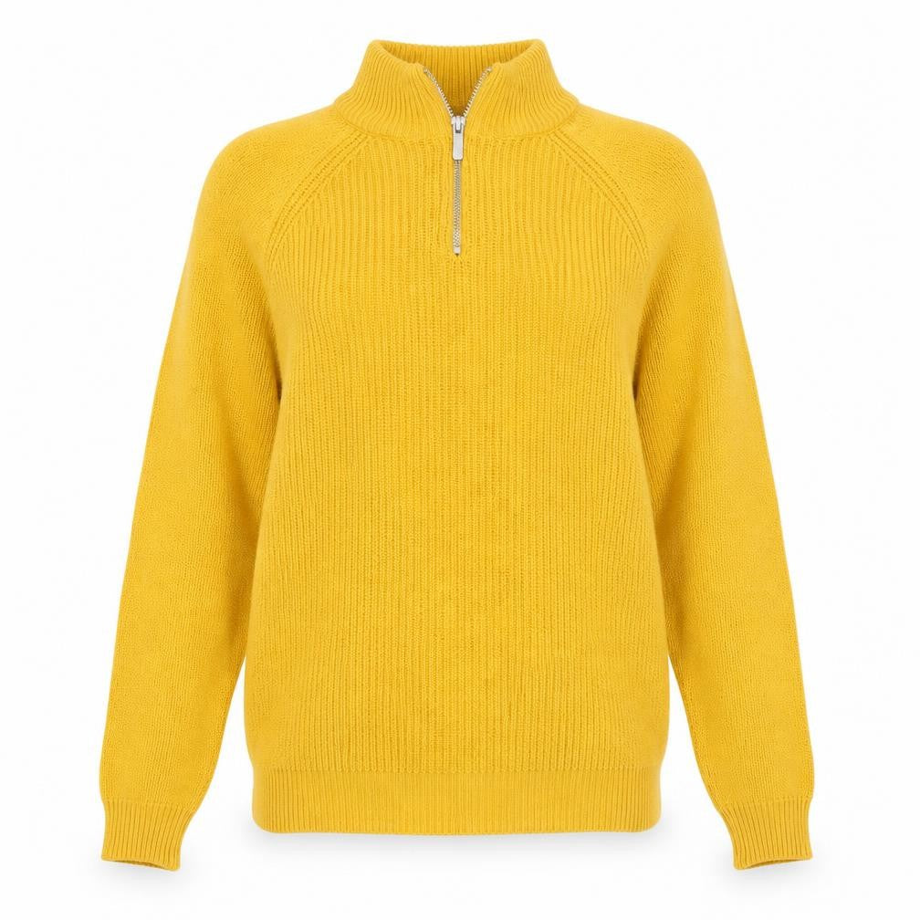 George Womens Yellow Mock Neck  Cotton Pullover Jumper Size S
