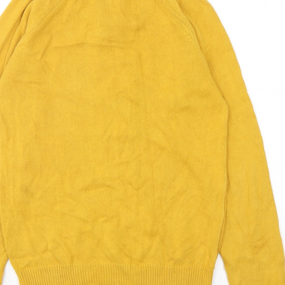 George Womens Yellow Mock Neck  Cotton Pullover Jumper Size S