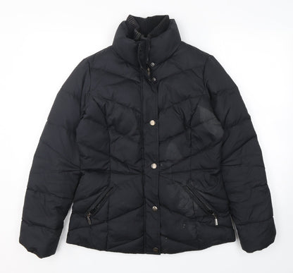 ESPRIT Womens Black   Puffer Jacket Jacket Size 10  Zip