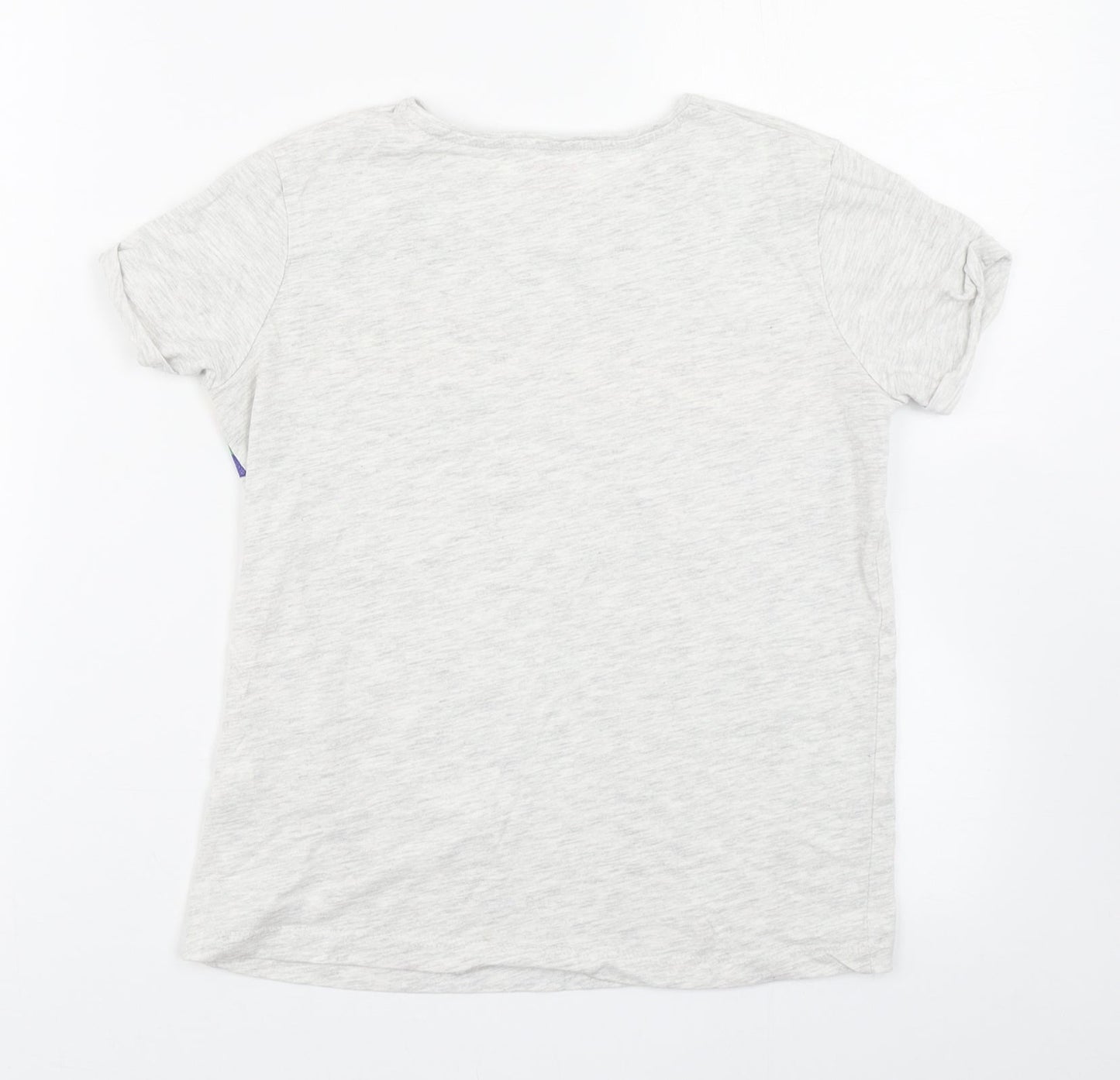 Primark Girls Grey  Cotton Basic T-Shirt Size 10-11 Years Round Neck Pullover