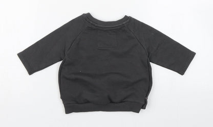 Next Girls Grey  100% Cotton Pullover Jumper Size 3-6 Months  Pullover