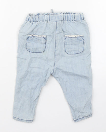 Next Baby Blue  100% Cotton Jogger Jeans Size 3-6 Months