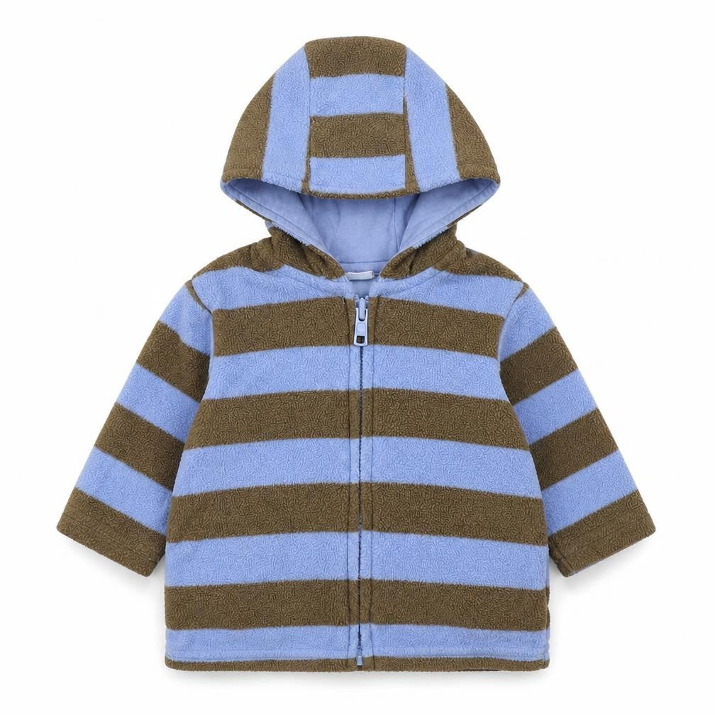 Cherokee Baby Blue Striped  Jacket  Size 0-3 Months   Zip