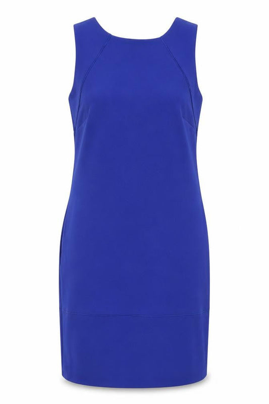 Coast Womens Blue  Polyester Pencil Dress  Size 12  Scoop Neck Zip