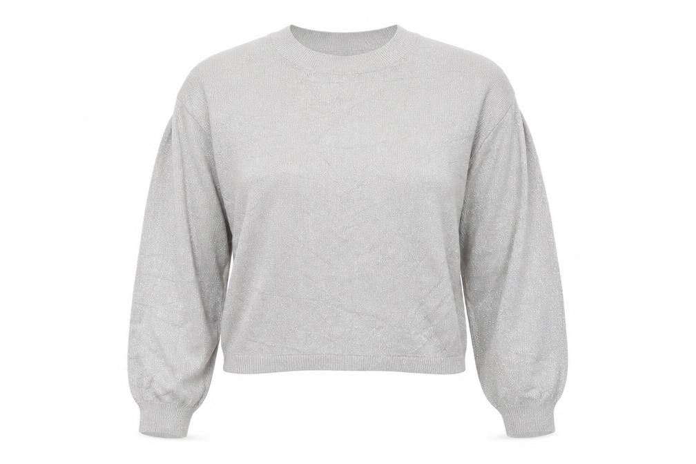 Primark Womens Silver Round Neck  Viscose Pullover Jumper Size S