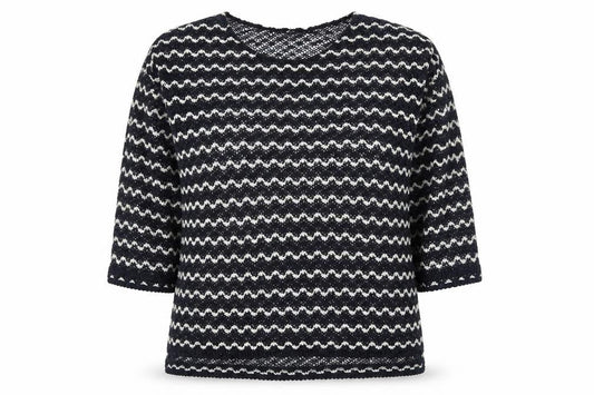 Next Womens Blue Boat Neck Striped Polyester Pullover Jumper Size 14