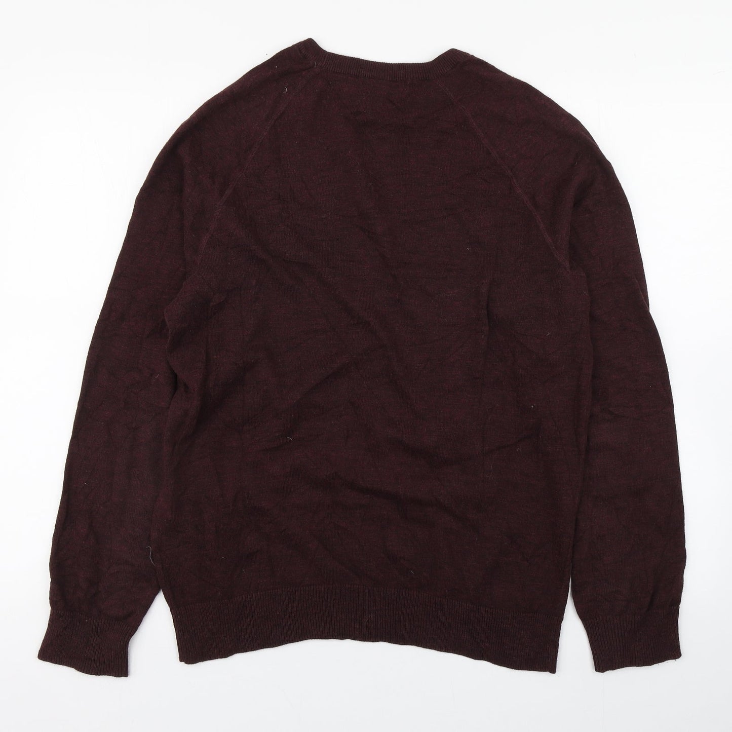 H&M Mens Purple Round Neck  Cotton Pullover Jumper Size M