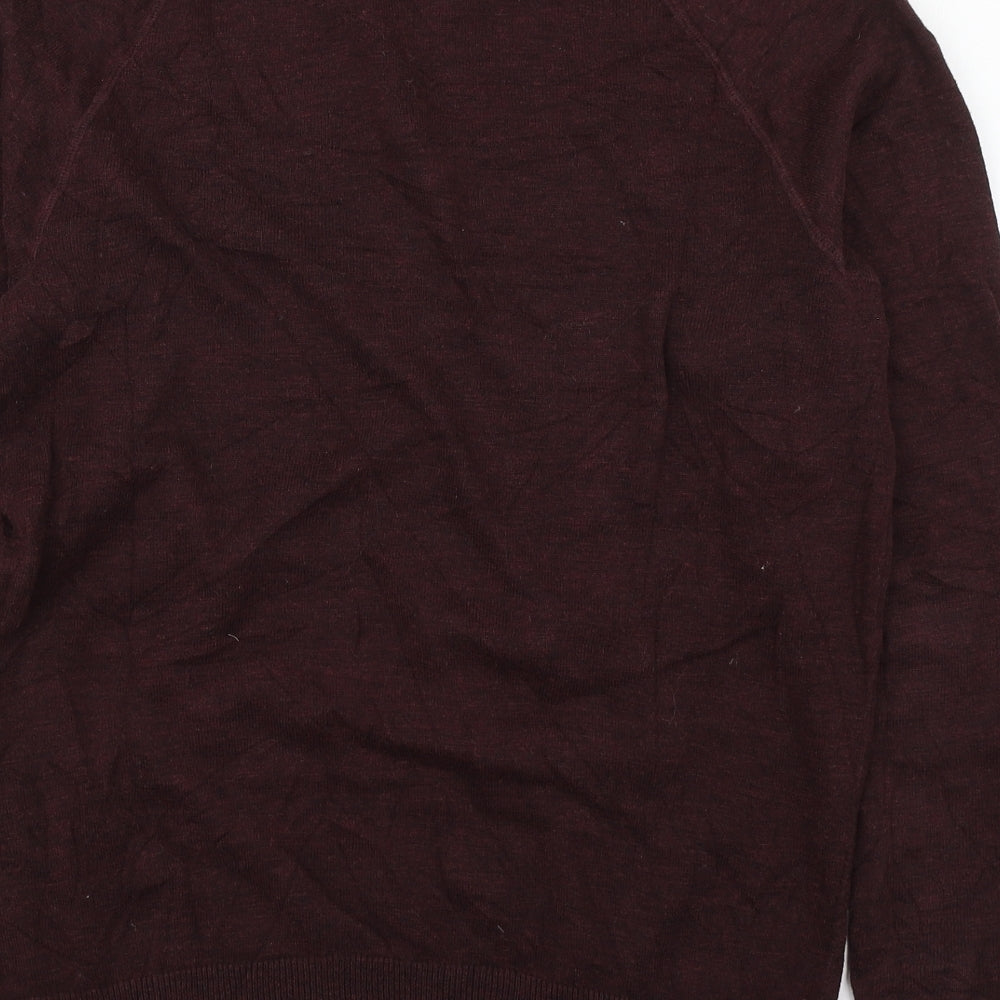 H&M Mens Purple Round Neck  Cotton Pullover Jumper Size M