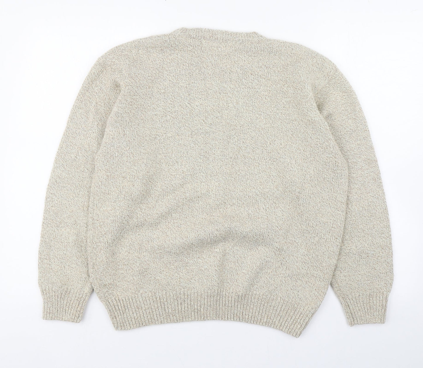 Bertex Womens Beige Round Neck  Acrylic Pullover Jumper Size 14