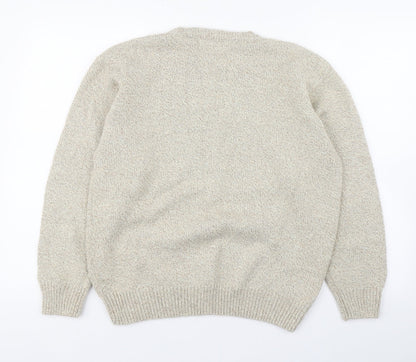 Bertex Womens Beige Round Neck  Acrylic Pullover Jumper Size 14