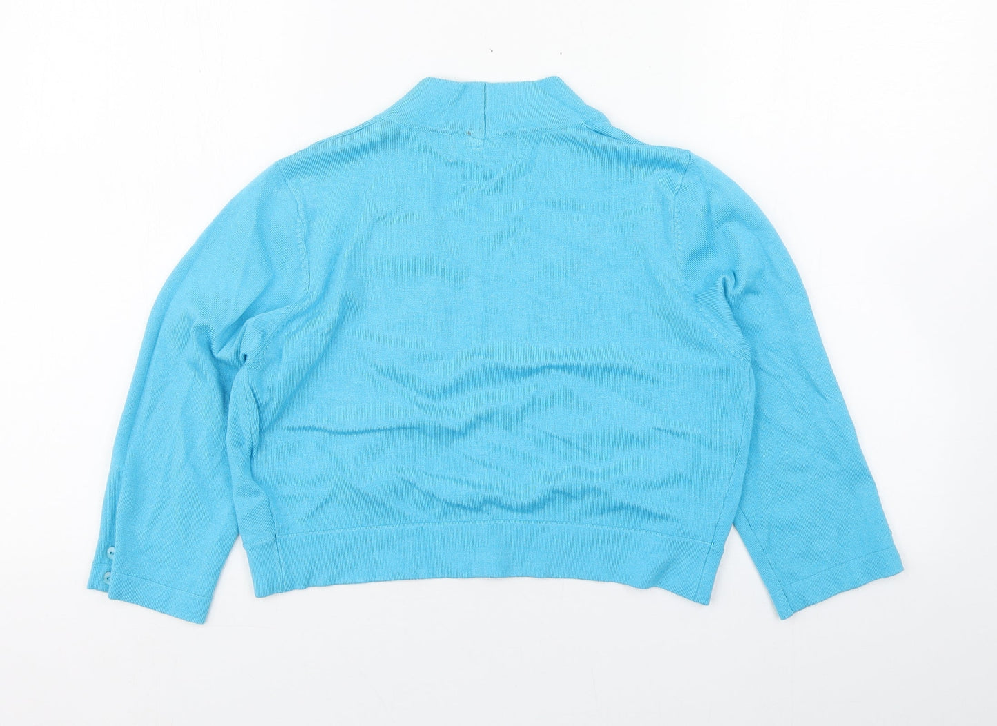 Gerard Womens Blue V-Neck  Viscose Shrug Jumper Size S