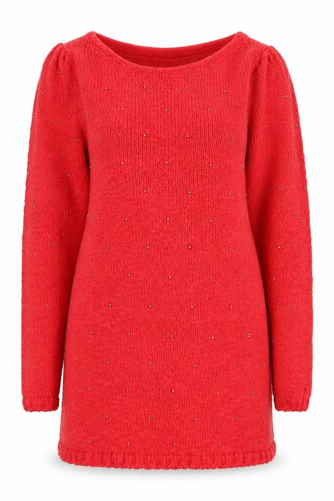 Oasis Womens Red Round Neck  100% Cotton Pullover Jumper Size XS