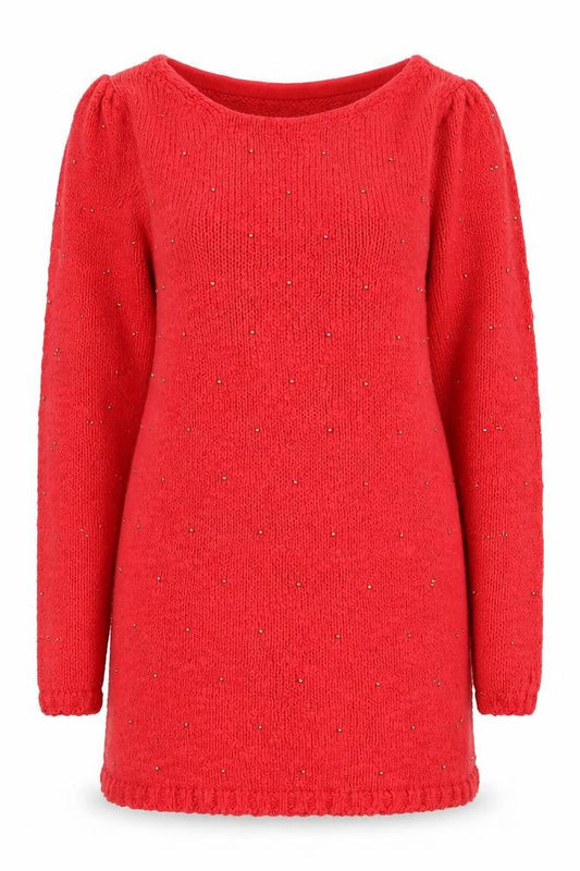 Oasis Womens Red Round Neck  100% Cotton Pullover Jumper Size XS