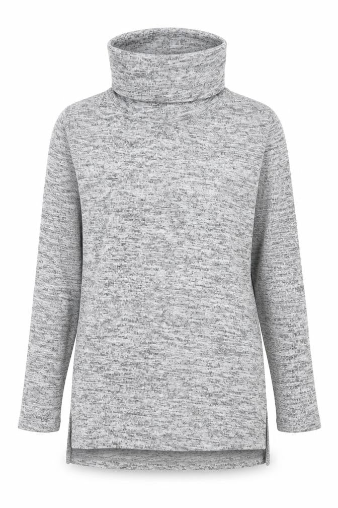Okeysi Womens Grey  Polyester Basic T-Shirt Size S Roll Neck