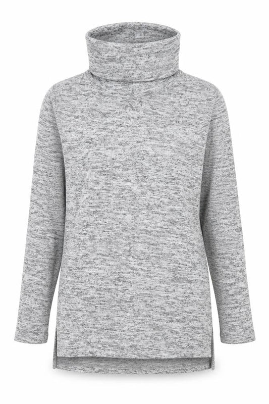 Okeysi Womens Grey  Polyester Basic T-Shirt Size S Roll Neck
