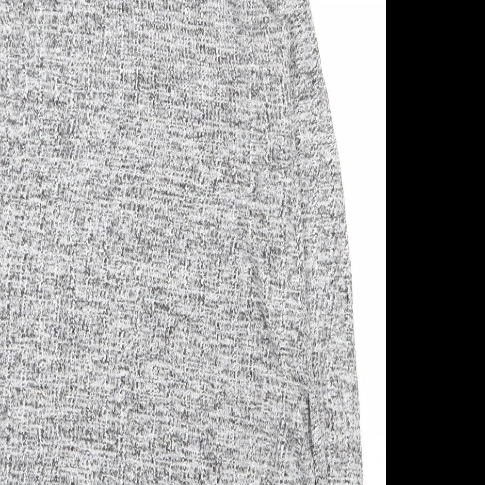 Okeysi Womens Grey  Polyester Basic T-Shirt Size S Roll Neck
