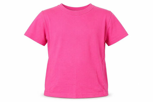 Adams Girls Pink  Cotton Basic T-Shirt Size 5-6 Years Round Neck