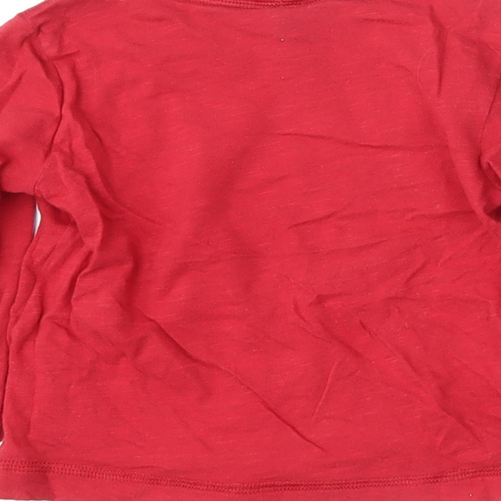 United Colors of Benetton Boys Red  Cotton Basic T-Shirt Size 12-18 Months Round Neck