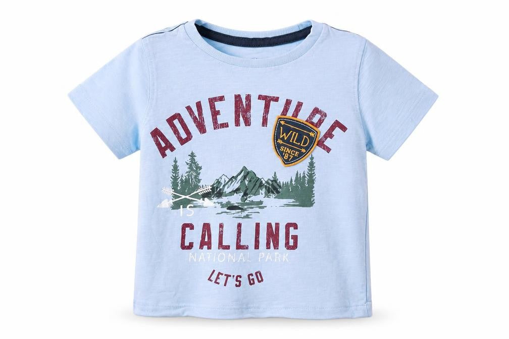 Carter's Boys Blue  Cotton Basic T-Shirt Size 18-24 Months Round Neck