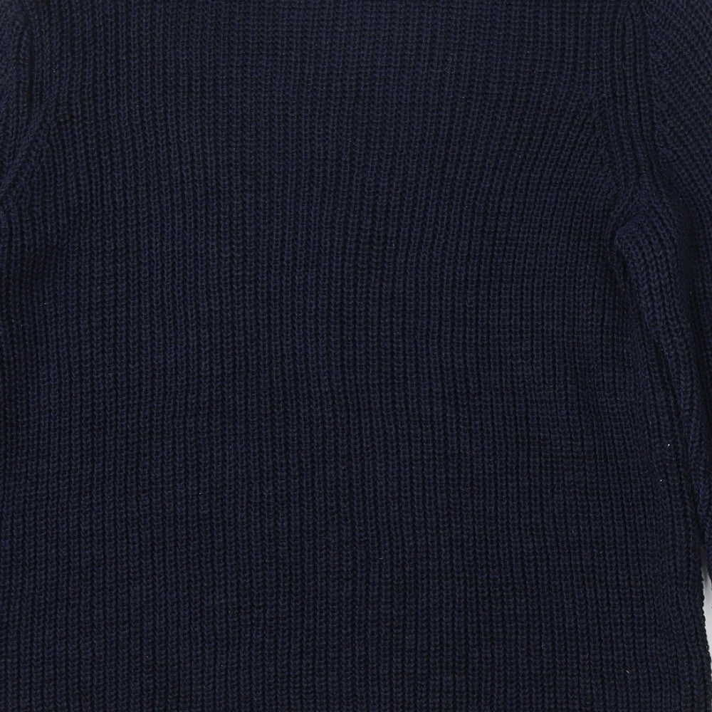 Love Knitwear Womens Blue Round Neck  Polyester Pullover Jumper Size 20