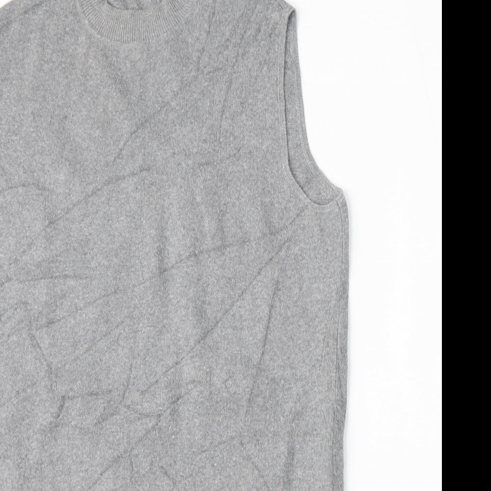 Dorothy Perkins Womens Grey Round Neck  Cotton Vest Jumper Size 16