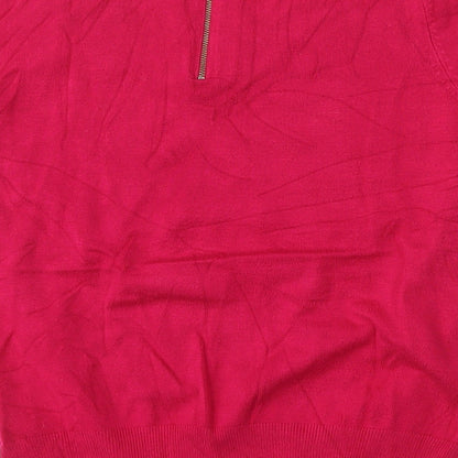 Marks & Spencer Womens Pink Round Neck  Viscose Pullover Jumper Size 8