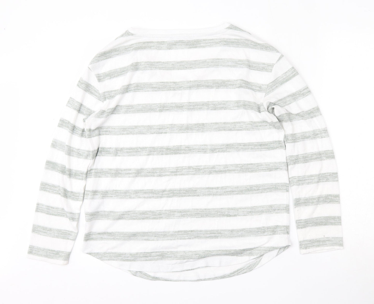 Marks and Spencer Womens Multicoloured V-Neck Striped Viscose Pullover Jumper Size 10